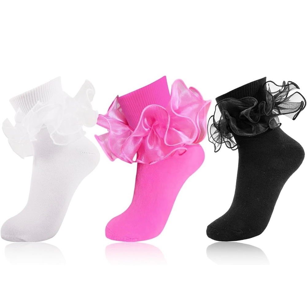 Women’s Colorful Ruffle Ankle Socks Set